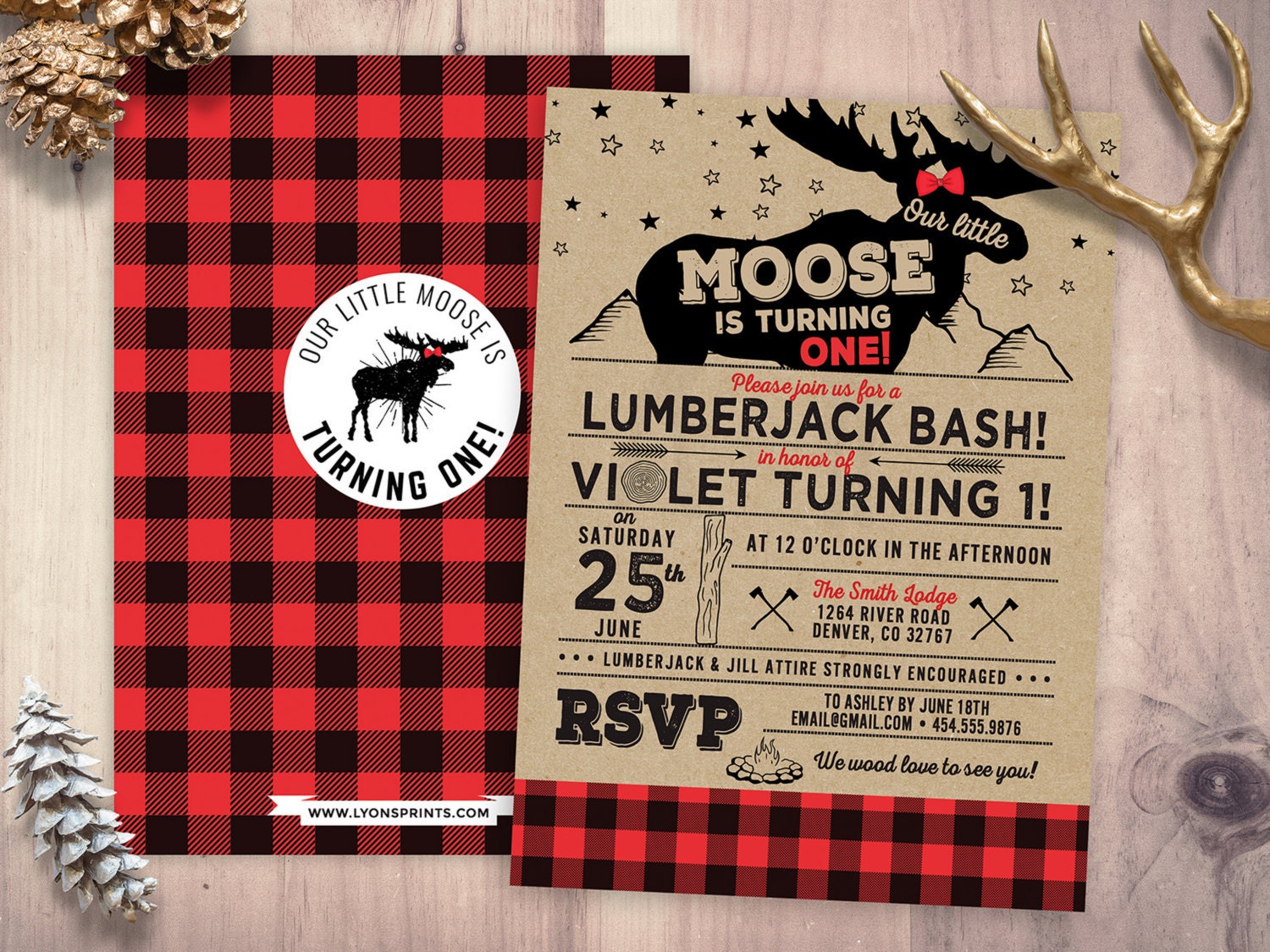 baby bear shower invitation // Baby Shower Invitation Buffalo Lumberjack Plaid