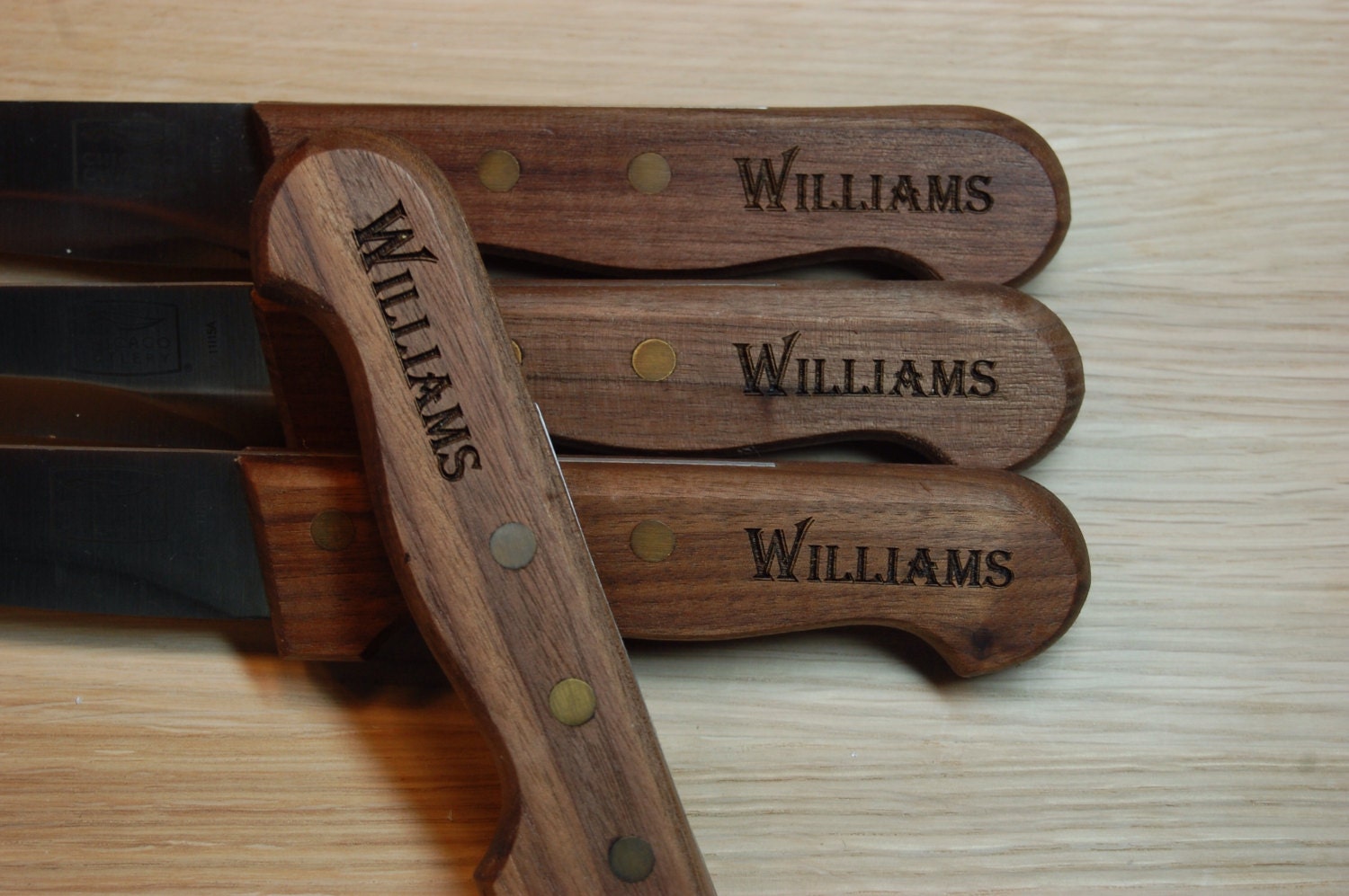 Steak Knife Set of 10 Personalized Steak Knives Wood Handle