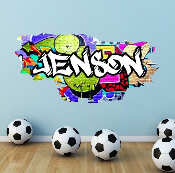 Personalised Custom Graffiti Name Wall Art Stickers Decor For