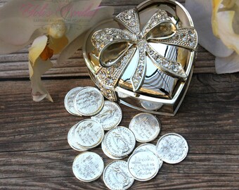 Wedding Arras, Arras de Boda, Unity Coins, Treasurer Chest Wedding Arras, Silver Wedding Arras, 13 wedding Unity Coins