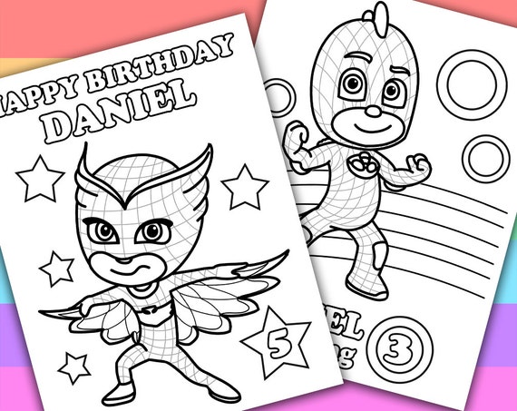 Personalized Coloring Pages  PJ Masks  Animation TV Series 