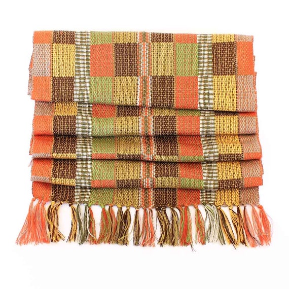 Plaid Womens Scarf Handwoven in Autumn by ArtisansintheAndes