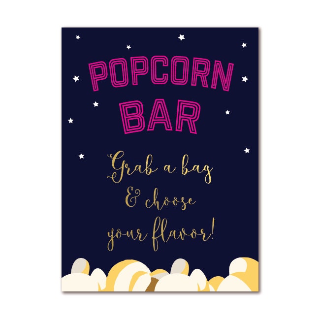 dpi 8x10 many how for printing Sign 8x10 Movie PRINTABLE Outdoor Bar Popcorn