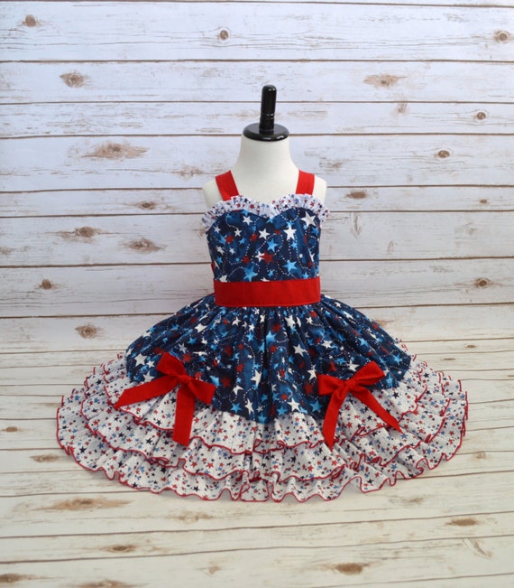 red white and blue pageant wear