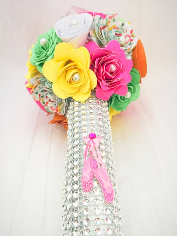 Dance recital Paper Flower Bouquet ballet vibrant pinks