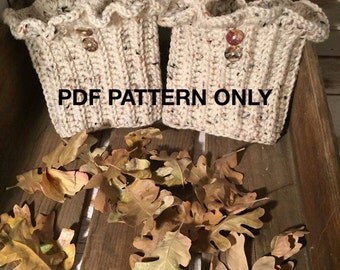 Boot Cuffs w/Ruffled rim - PDF PATTERN ONLY - Crochet - One size fits most (easily adjustable)