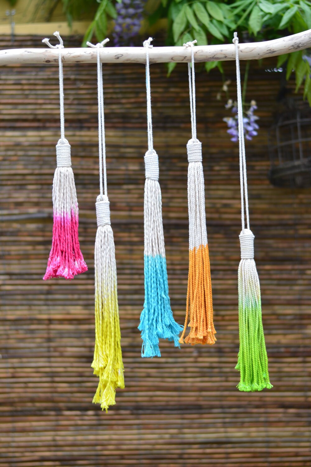 Hand dyed tassels