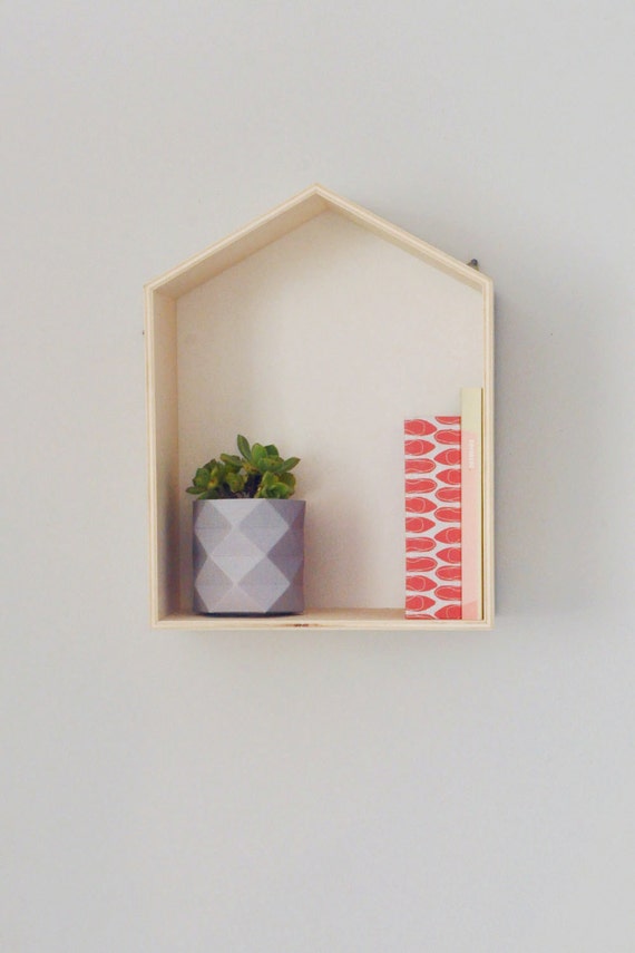White House Shelf Wooden House Shelf Large by TweelingenHomeDecor