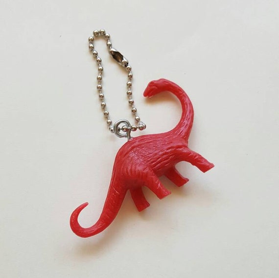 Red Dinosaur Keychain by MargoPoleauxGoods on Etsy