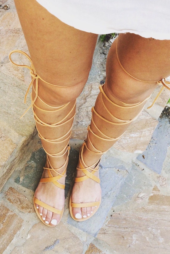 Gladiator Sandals Leather Sandals Tie Up leather sandals