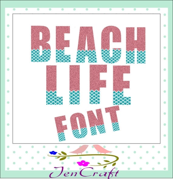 Download Beach Life SVG Font Sea Alphabet Svg Dxf Eps by ...