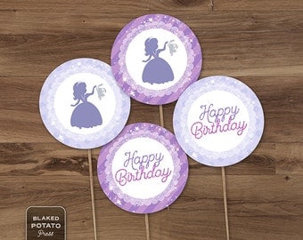 SALE - Sofia Cupcake Toppers - Printable - Sofia the 1st Inspired Cupcake Topper - INSTANT DOWNLOAD - Sofia the First - Digital file