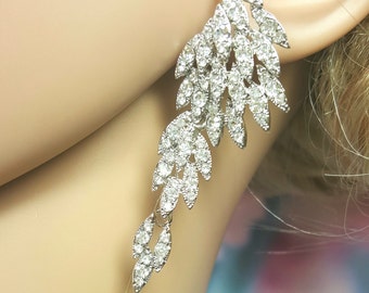 Crystal Statement Earrings Bridal, Rhinestone Earrings Wedding, Chandelier Earrings Crystal, Crystal Rhinestone Bridal Jewelry
