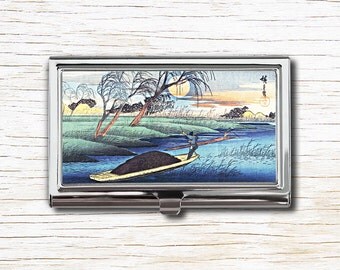 Japanese Landscape Business Card Case, Business Card Holder, Card Case, Card Holder, Vintage Japanese Print, Japanese Art, Japan Art