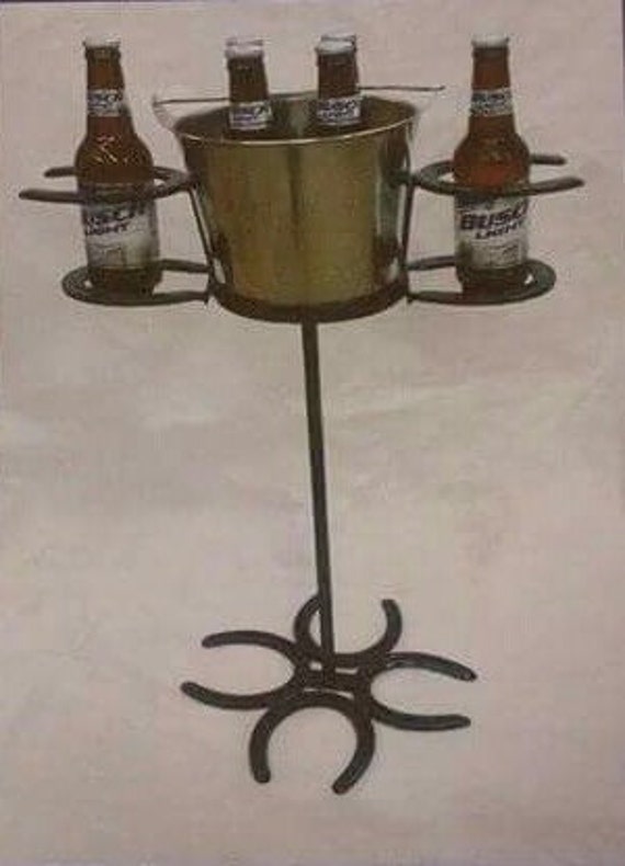 Horseshoe Drink Holder with Bucket by KropfsKreation on Etsy