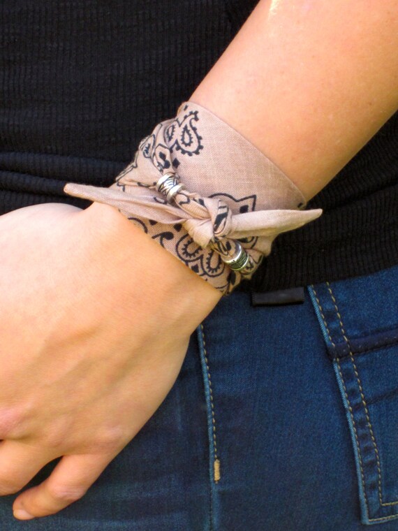 Nude Wrap Bracelet Bandana Bracelet Tie by ColorOnMaterial