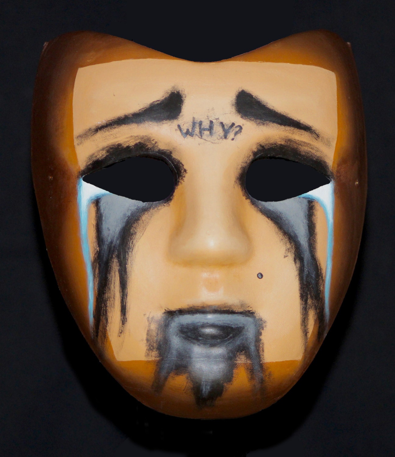 Mask Painted with Acrylic Why by LarryByLorence on Etsy