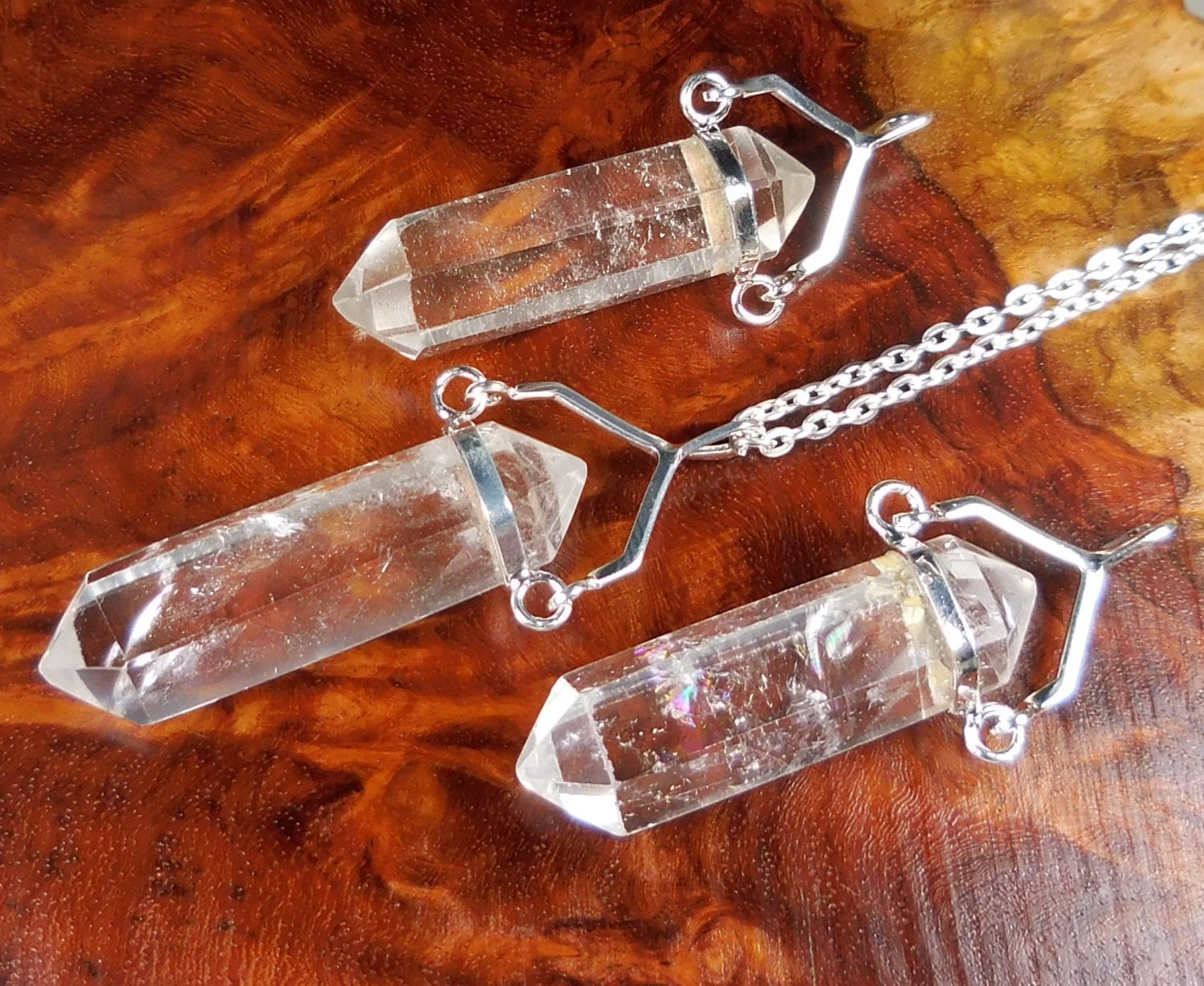 Quartz Necklace Clear Crystal Point Pendant by AmazingCrystals