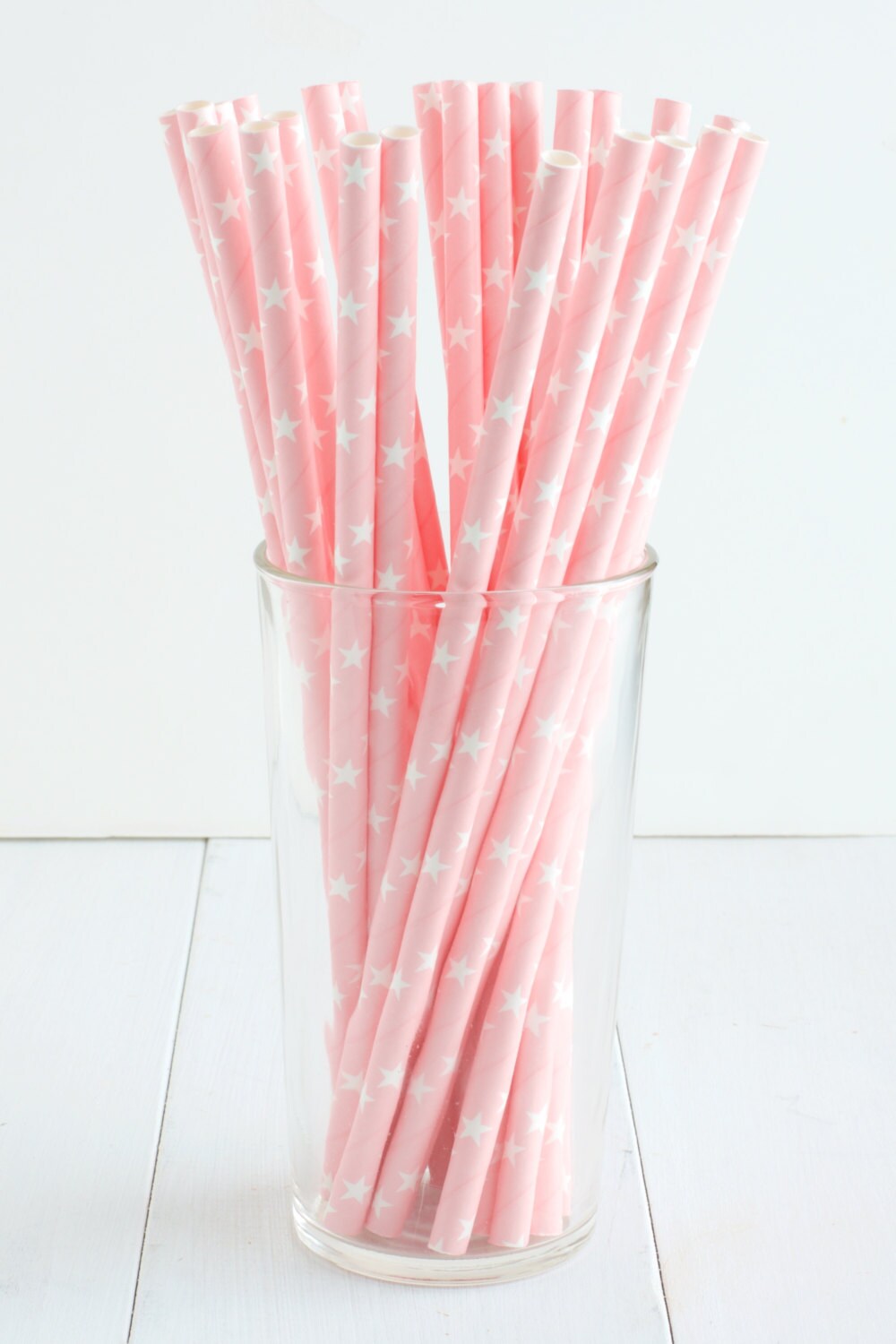 25 Light Pink Star Paper Straws Perfect for a Twinkle Twinkle