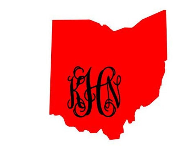 Ohio Monogram - Ohio Decal - Ohio State Monogrammed - Monogrammed Car Decal - Car Decal