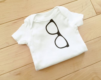 Glasses Bodysuit / Nerdy Baby Bodysuit / Cool Baby Clothes / Gender Neutral / Hipster Baby / Unisex
