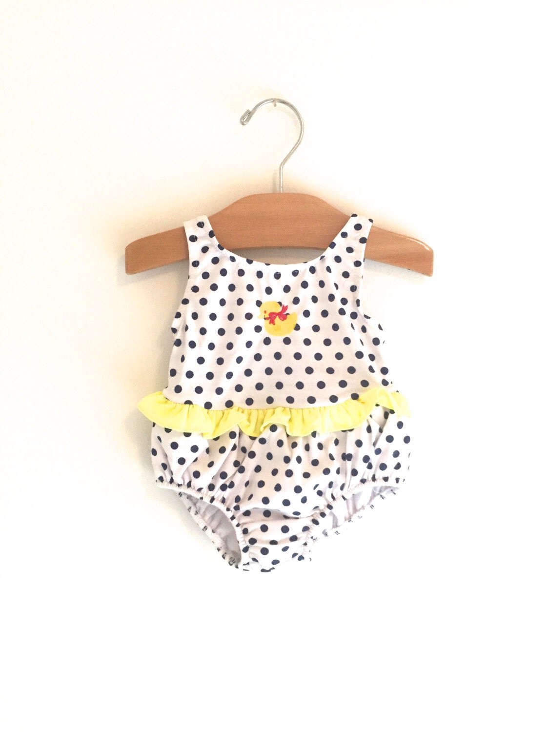 Vintage 90's Polka Dotted Rubber Duck Swimsuit Vintage