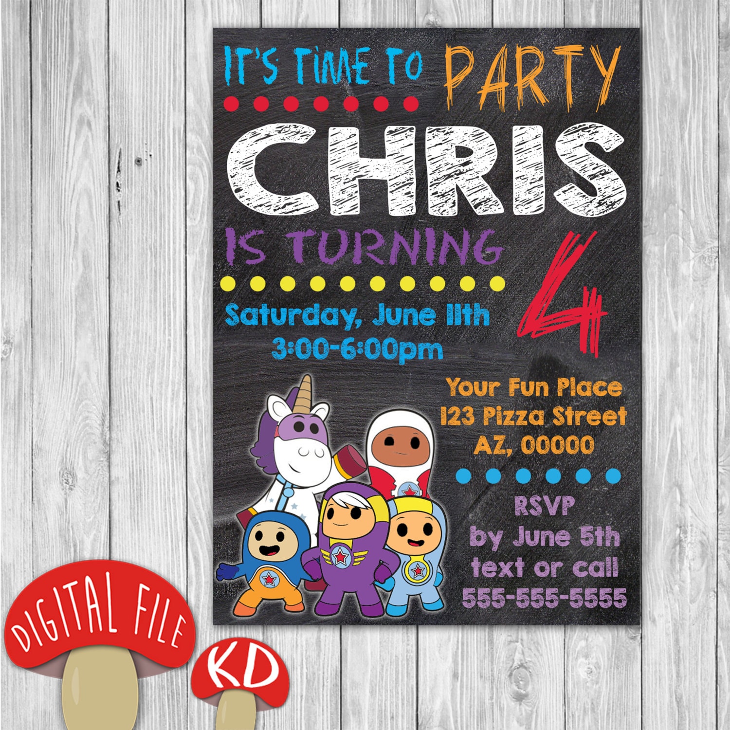 Printable Go Jetters Invitation birthday party by KinokoDesigns