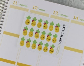 Pineapple Planner Stickers, Pineapple Stickers for Erin Condren Life Planner, Pineapple Stickers, Pineapple