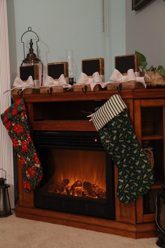 rustic christmas stocking holders with chalkboard set of 4 rustic christmas stocking holders with chalkboard set of 4