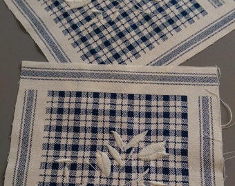 Machine Embroidery Squares Embroidered Quilt Blocks Insertions Sewing Fabric Blocks, 2 Squares