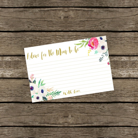 Advice for the Mom To Be Card Printable Advice for the new
