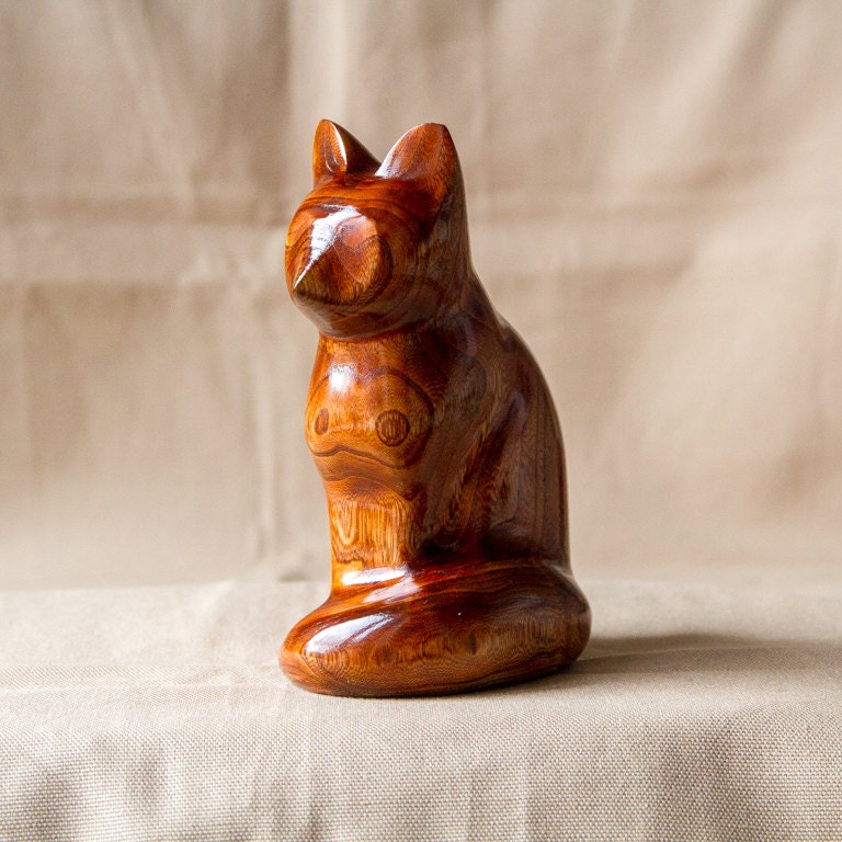 wooden fox statue