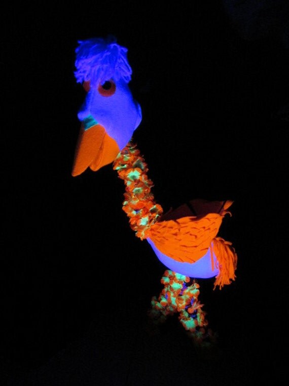 Blacklight PuppetHandmade sewn NEW LOOK Glows in Black