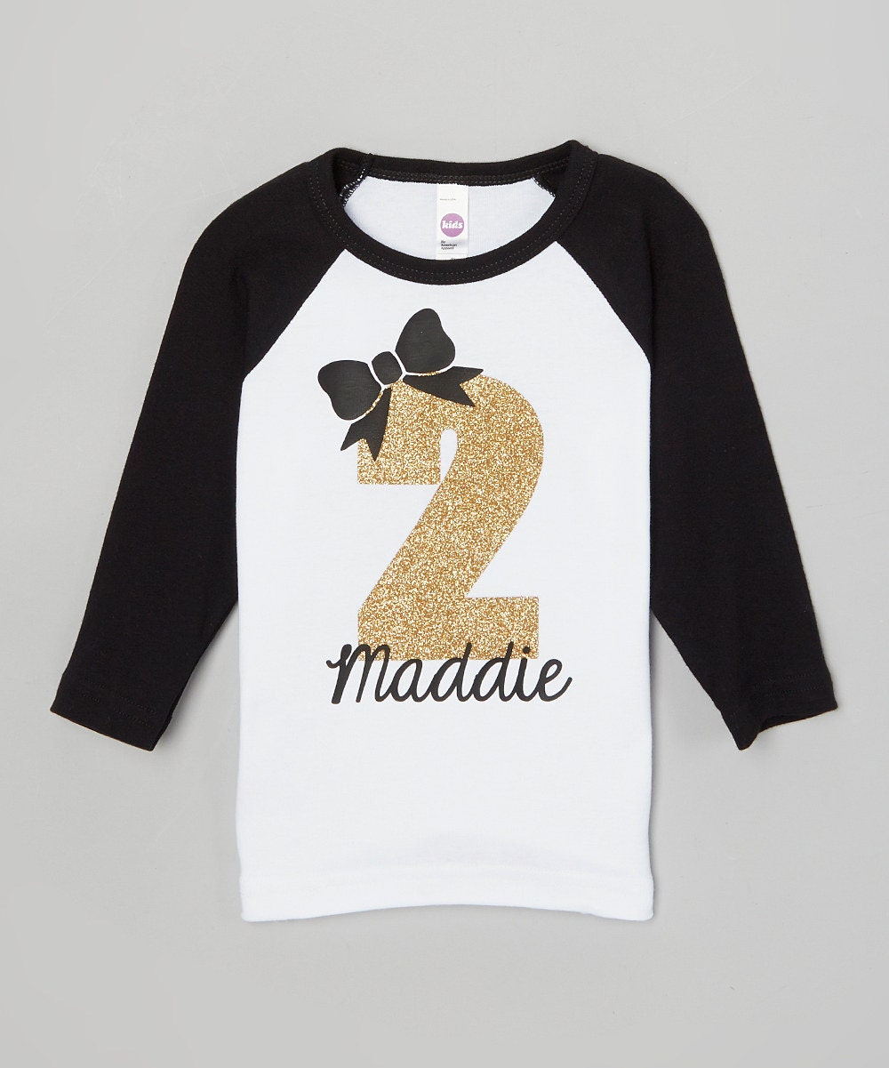 Kids Personalized Birthday Shirt Girly Glitter Birthday
