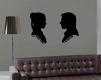 Star Wars Hans Solo Princess Leia I love you I know Couples