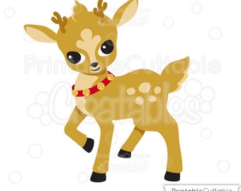 Cute Christmas Reindeer SVG Cut File & Clipart - Includes Limited Commercial Use!