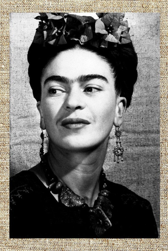 Frida Kahlo photograph Frida black and white photo print by Milras