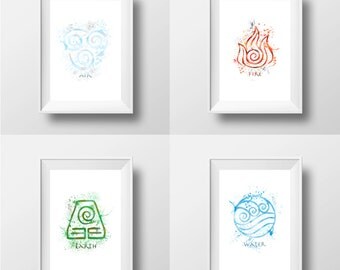 Avatar, The Last Airbender, Elements Package, Prints * Instant Download *
