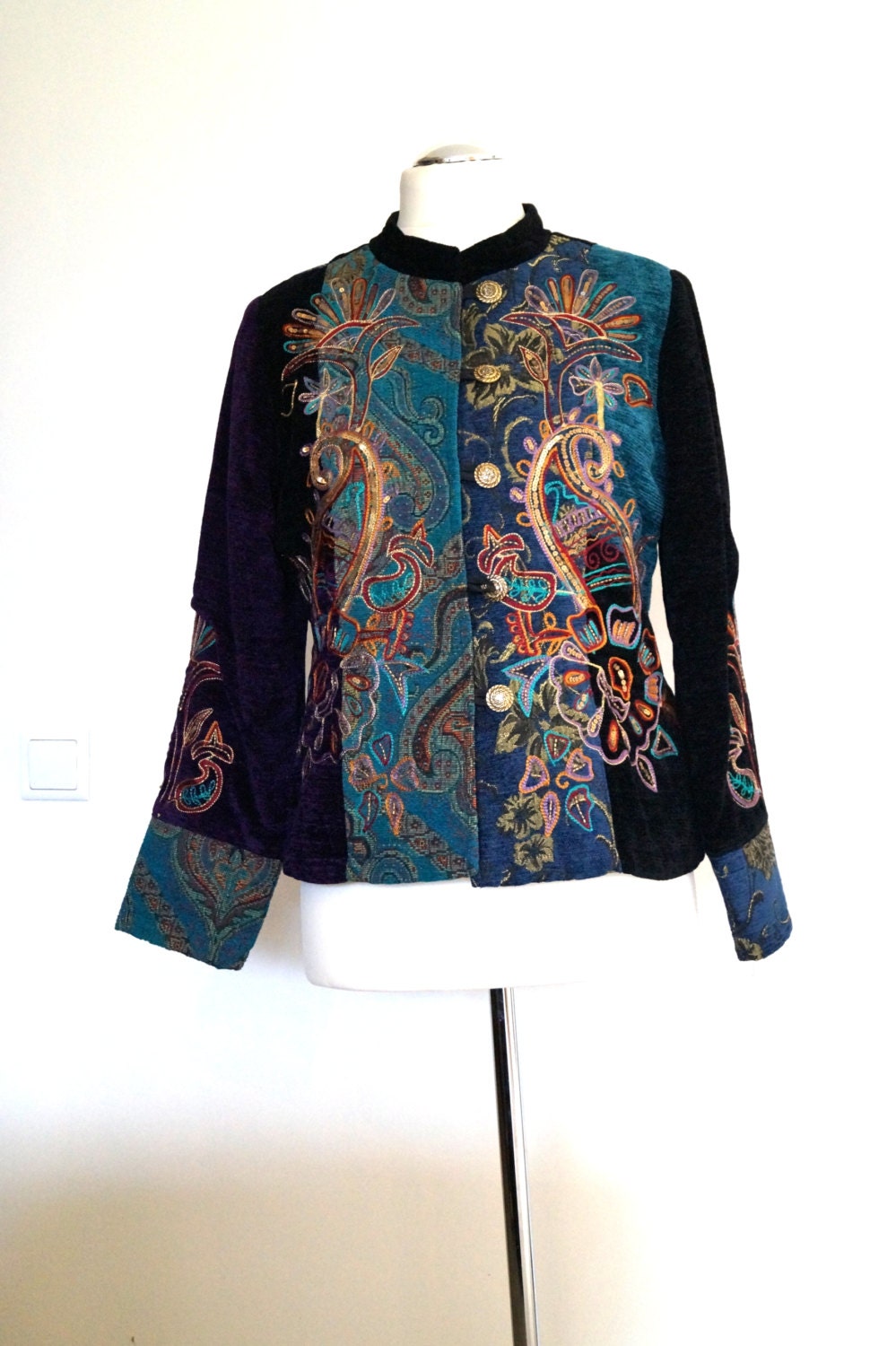 Multicolored Jacket Blazer INDIGO MOON Germany Embroidered