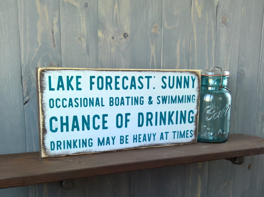 Lake house decor Funny signs Rustic home signs by DesignsbyShelH