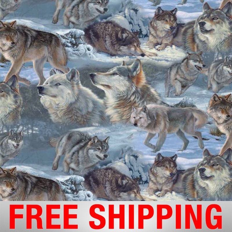 Fleece Fabric Wolf Wolves Blanket Fabric 60 by