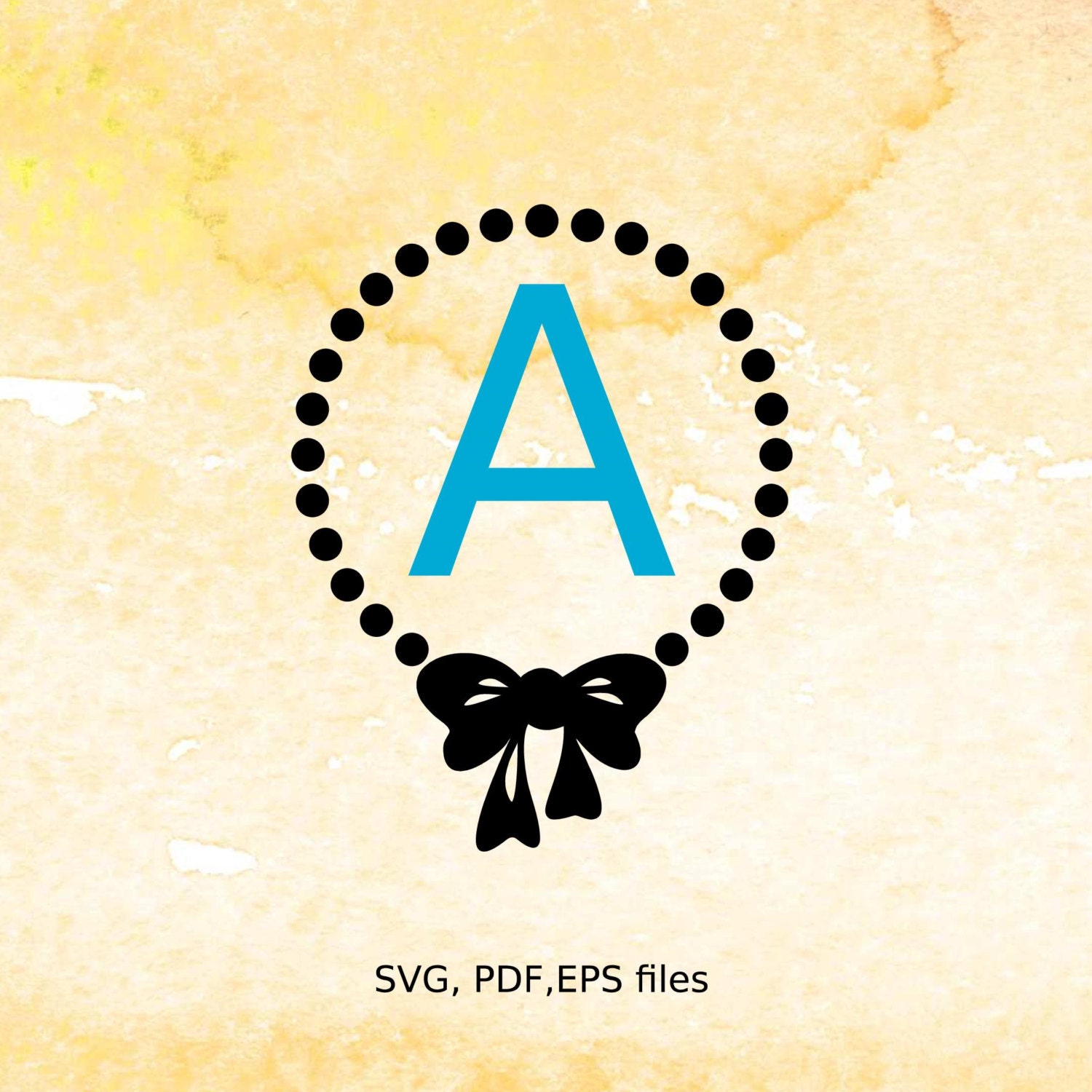 Download Circle Monogram SVG Frame for cutting machines bow svg pdf