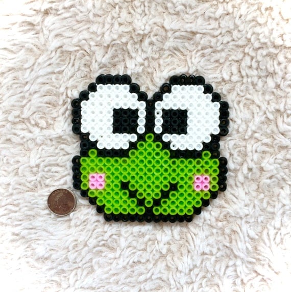 Items similar to Large Sanrio Keroppi Frog Face Chibi Retro 8 Bit ...