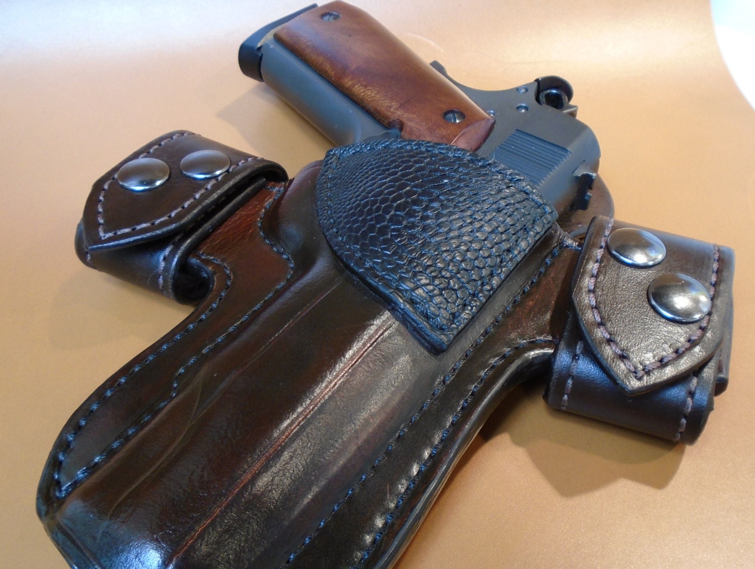1911 5 Snapon Leather Holster Brown with by KeyStoneGunLeather1