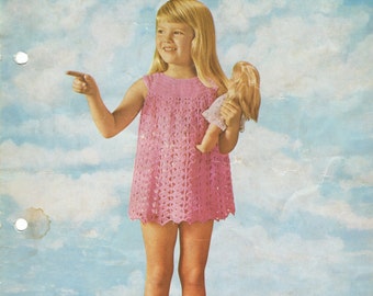 Vintage Chrochet Pattern - Child's Dress - Instant Download PDF - 4 Ply