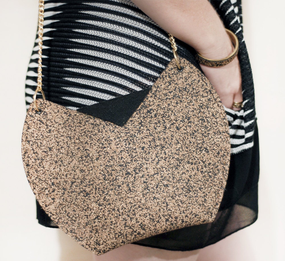 Bohemian Woman Crossbody bag Vegan Cork handbag Boho Brown