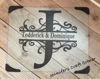 Personalized Glass Cutting Board, Personalized Gift, Monogram Cutting Board, Wedding Gift, Anniversary Gift, Name Cutting Board, Custom Gift