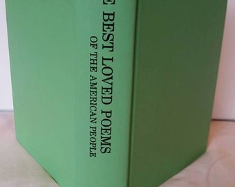 Green Vintage Hardcover Poetry Book, The Best Loved Poems of the American People, 1936, Doubleday and Company Poetry Anthology