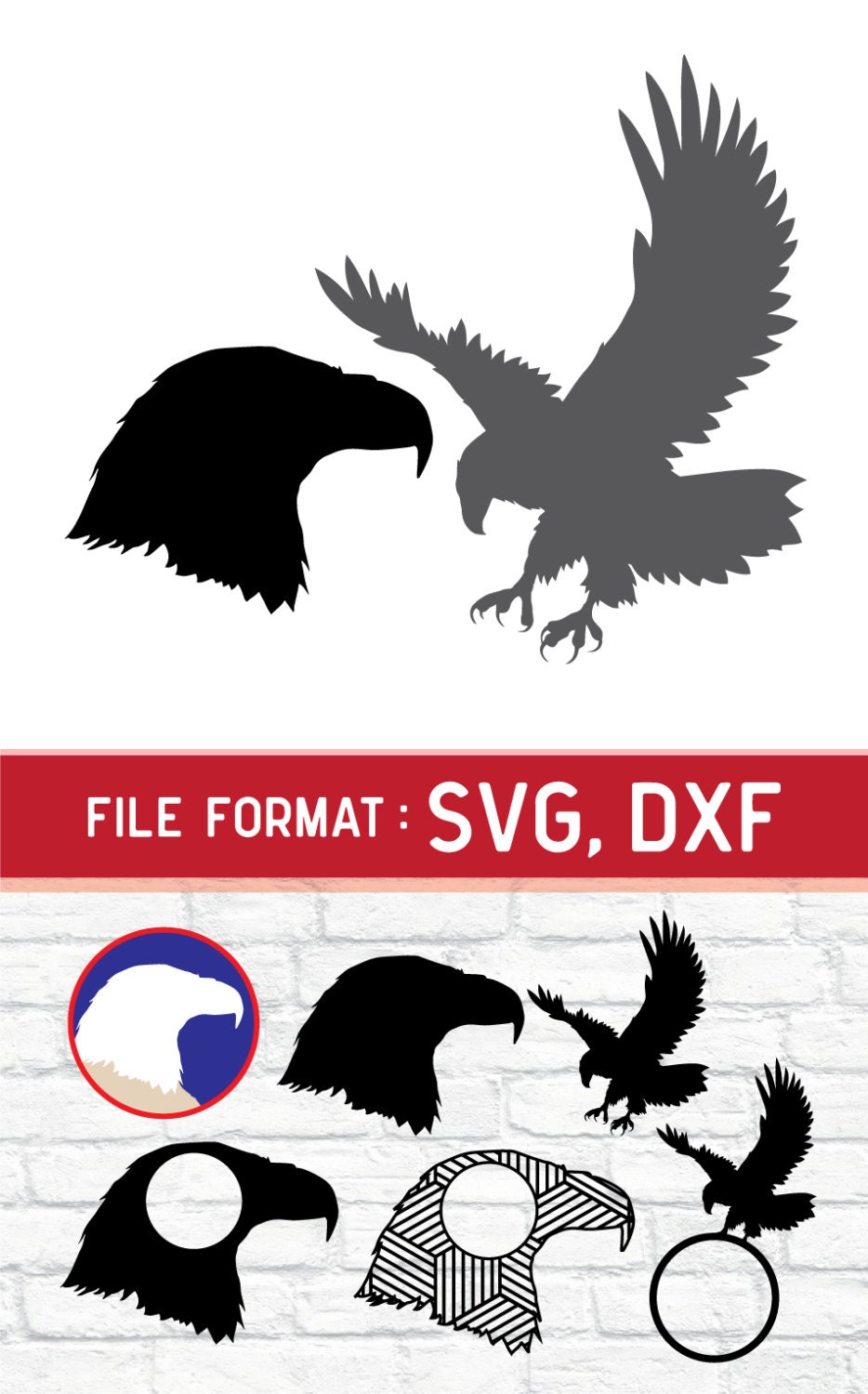 Download SVG Eagle Monogram Cut Files Eagle DXF Cricut File Eagle