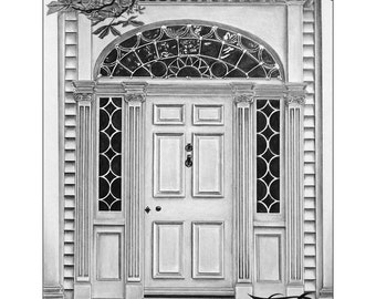 Front Door Drawing door sketch | etsy Front Door Drawing door sketch | etsy